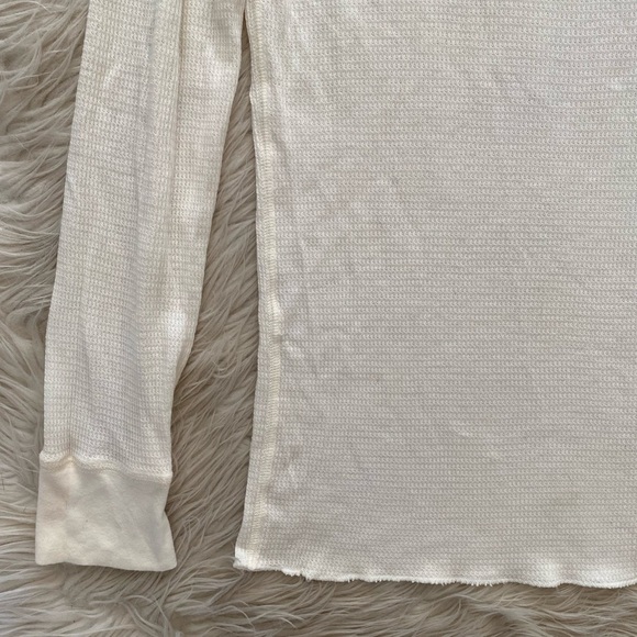 Victoria’s Secret Cream Gold Angel Wings Embellished Thermal Long Sleeve Pj Top - Picture 8 of 10